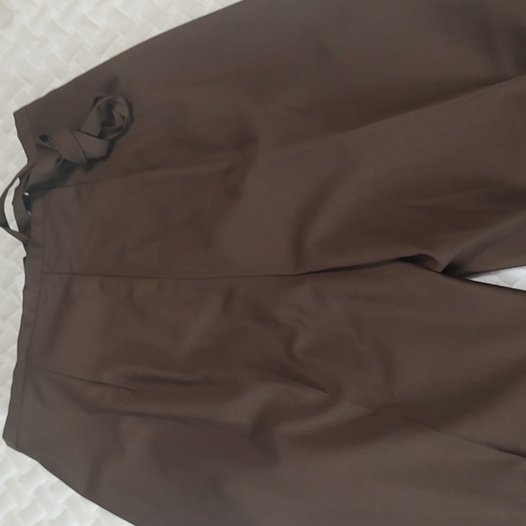 Brown pleated tie waist dress pants - Picture 3 of 3